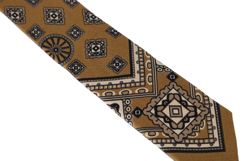 Yellow Silk Print Tie