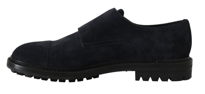 Dark Blue Leather Derby Monkstrap