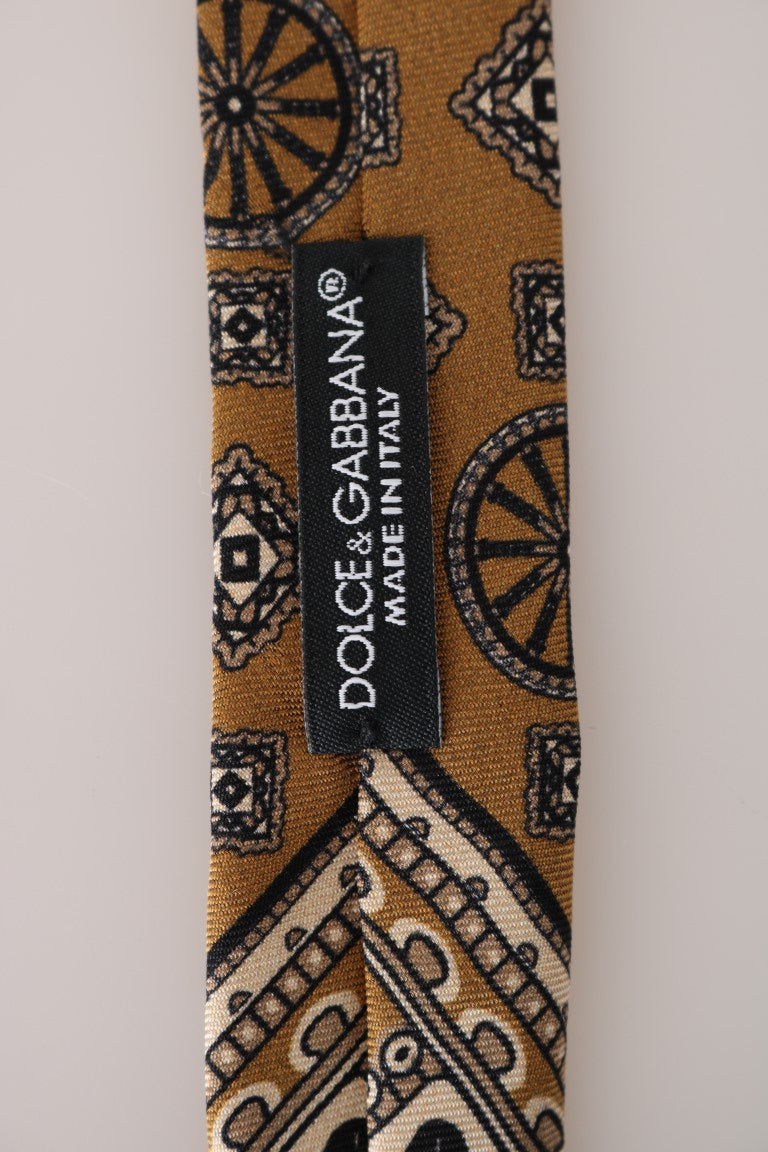 Yellow Silk Print Tie