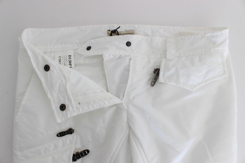 White Nylon Padded Slim Fit Cargo Pants