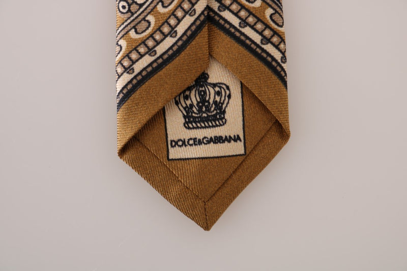 Yellow Silk Print Tie