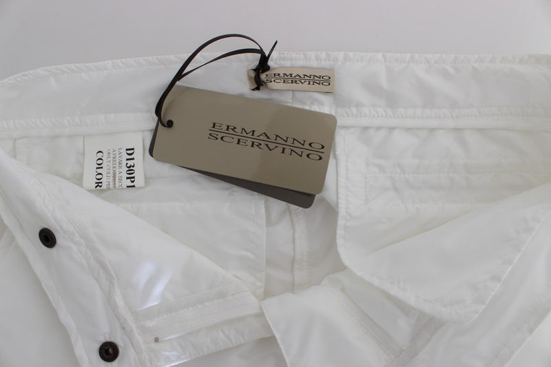 White Nylon Padded Slim Fit Cargo Pants