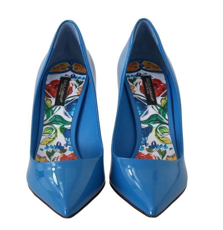 Blue Patent Leather Pumps