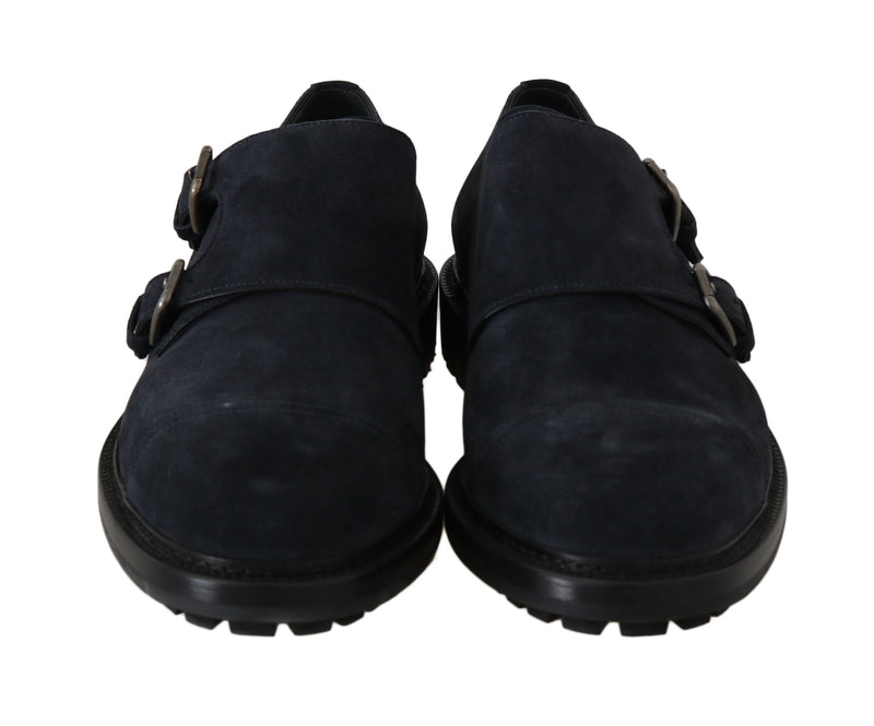 Dark Blue Leather Derby Monkstrap