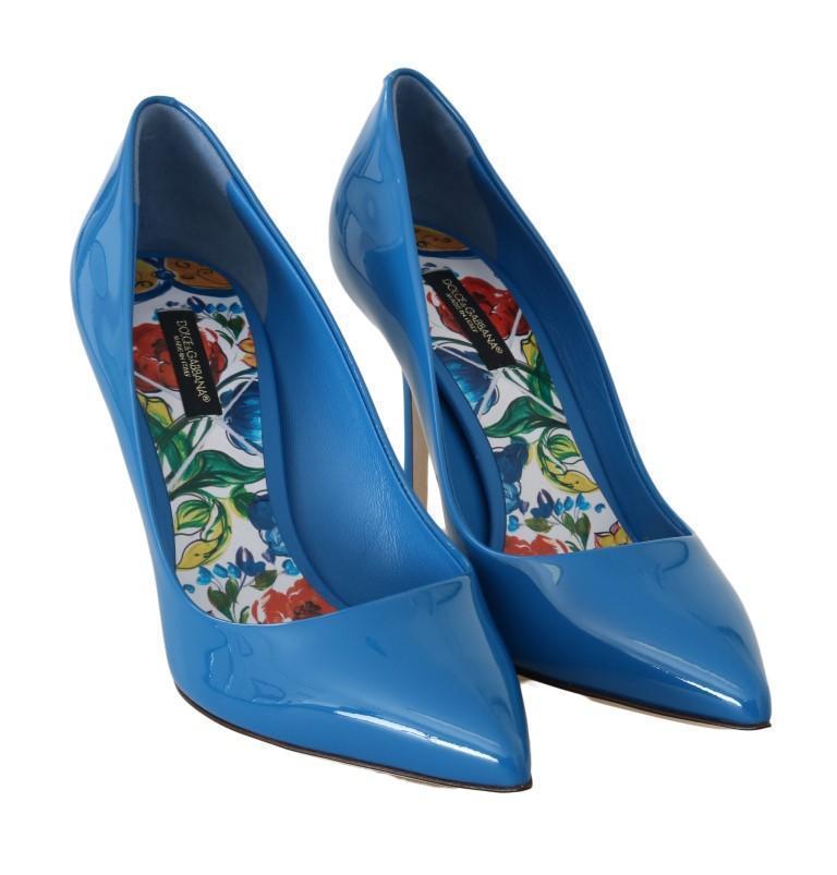 Blue Patent Leather Pumps