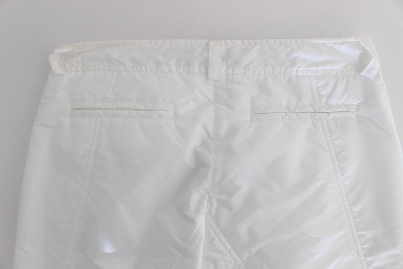 White Nylon Padded Slim Fit Cargo Pants