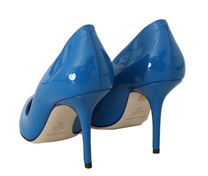 Blue Patent Leather Pumps