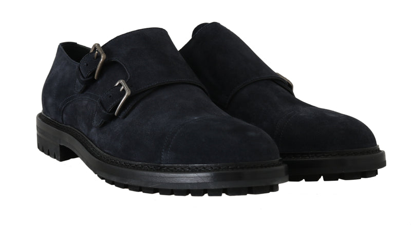 Dark Blue Leather Derby Monkstrap