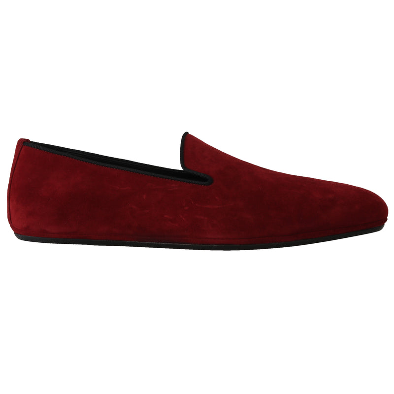 Bordeaux Suede Slides Flats Loafers