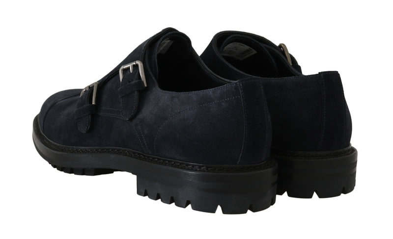 Dark Blue Leather Derby Monkstrap