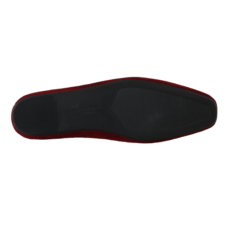 Bordeaux Suede Slides Flats Loafers