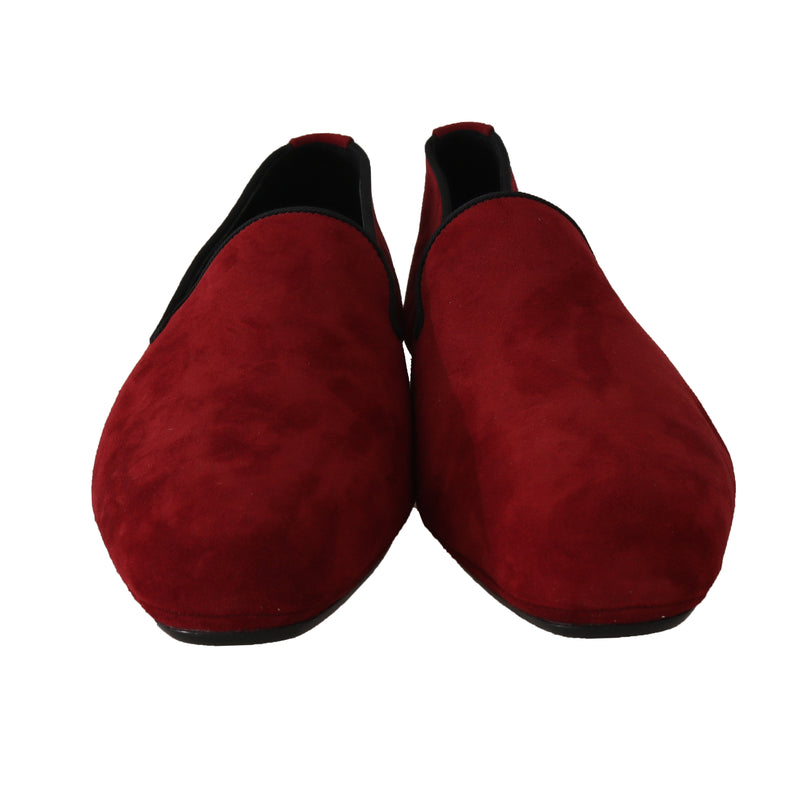 Bordeaux Suede Slides Flats Loafers