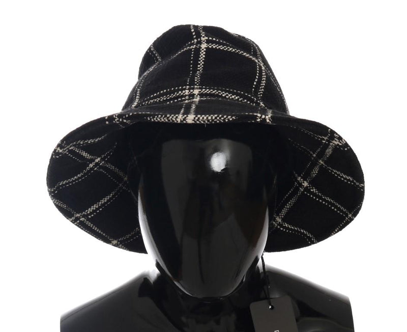 Black Virgin Wool Patterned Hat