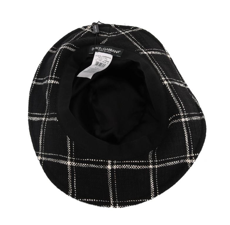 Black Virgin Wool Patterned Hat