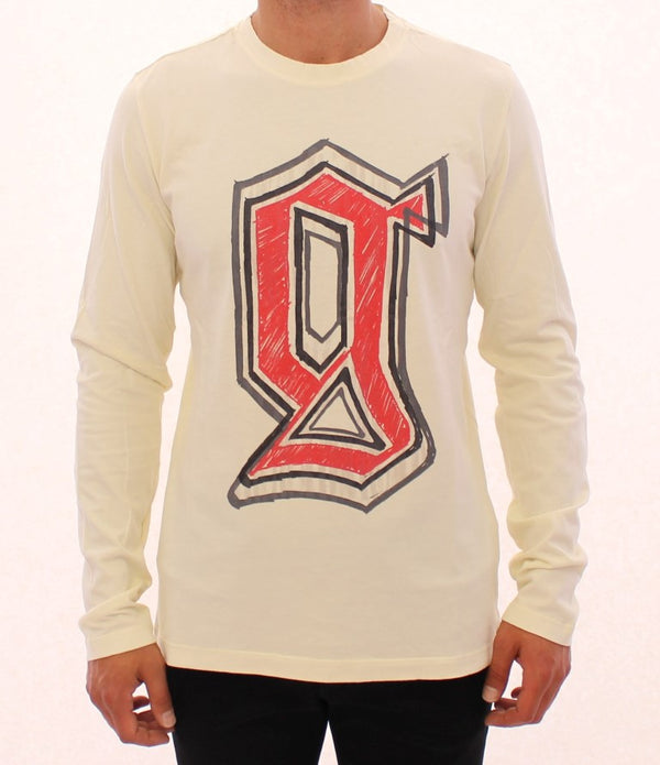 Beige crewneck long sleeve t-shirt