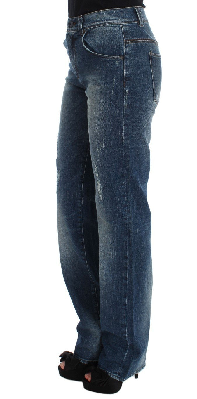 Blue Wash Cotton Blend Slim Fit Jeans