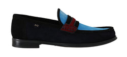 Blue Suede Loafers Moccasins Slides Loafers