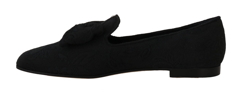 Black Jacquard Moccasins Loafer