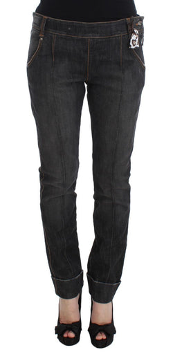 Gray Cotton Slim Fit Denim Jeans