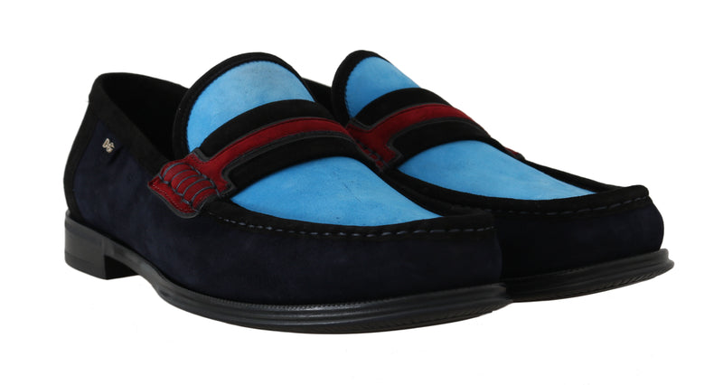 Blue Suede Loafers Moccasins Slides Loafers