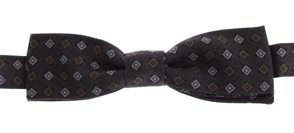 Purple Square Multicolor Silk Tied Bow Tie