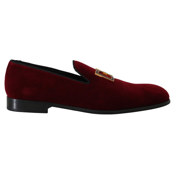 Bordeaux Velvet DG Logo Dress Loafers