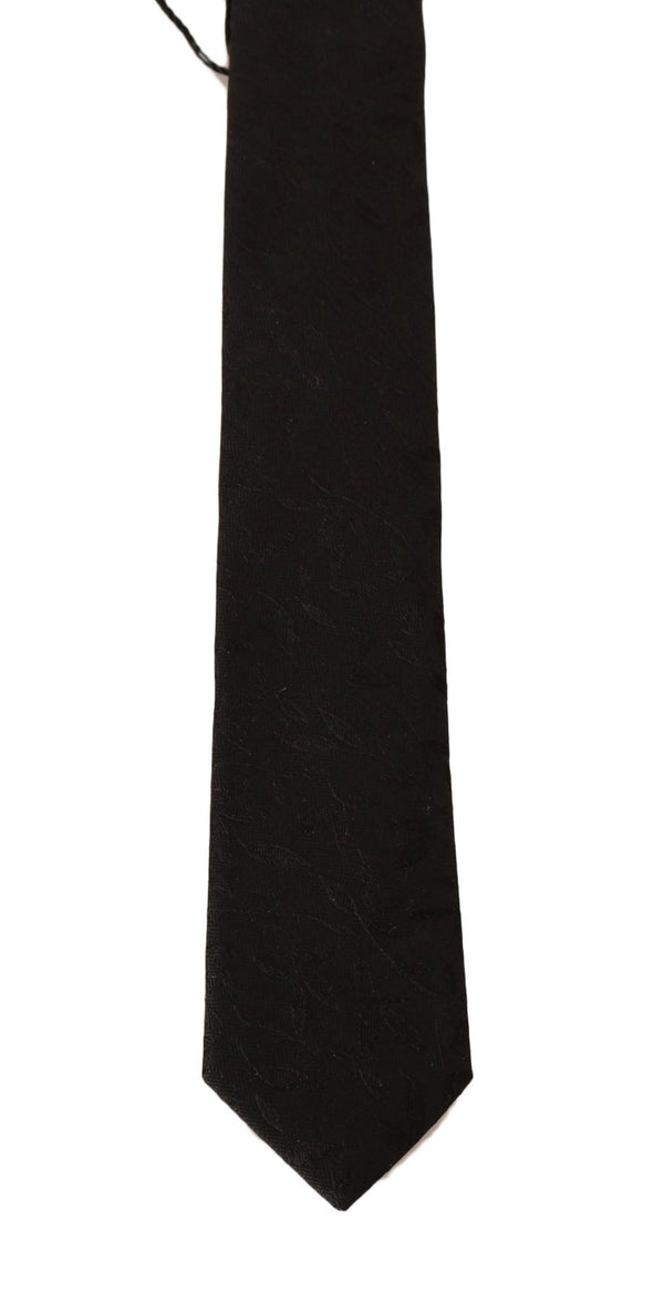 Black Silk Pattern Slim Classic Tie