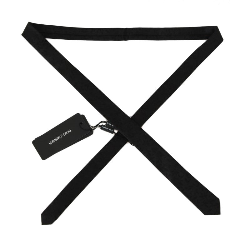 Black Silk Pattern Slim Classic Tie