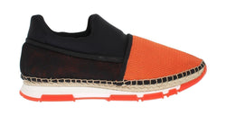 Orange Black Mesh Neoprene Designer Dress Sneakers