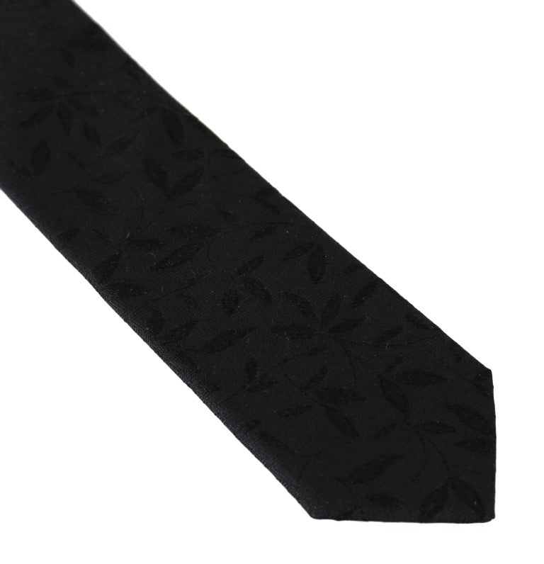 Black Silk Pattern Slim Classic Tie
