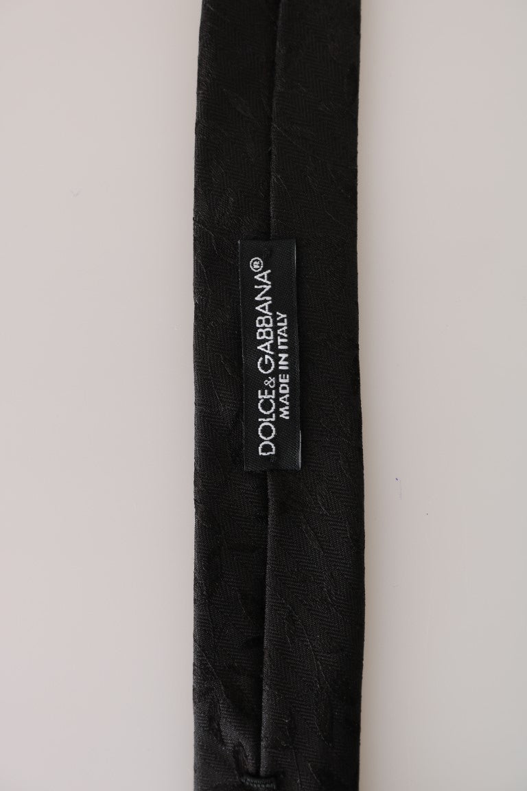 Black Silk Pattern Slim Classic Tie