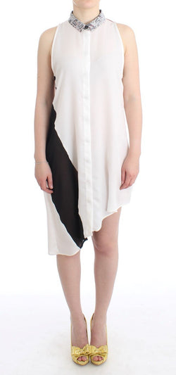 White shirt assymetric hem dress