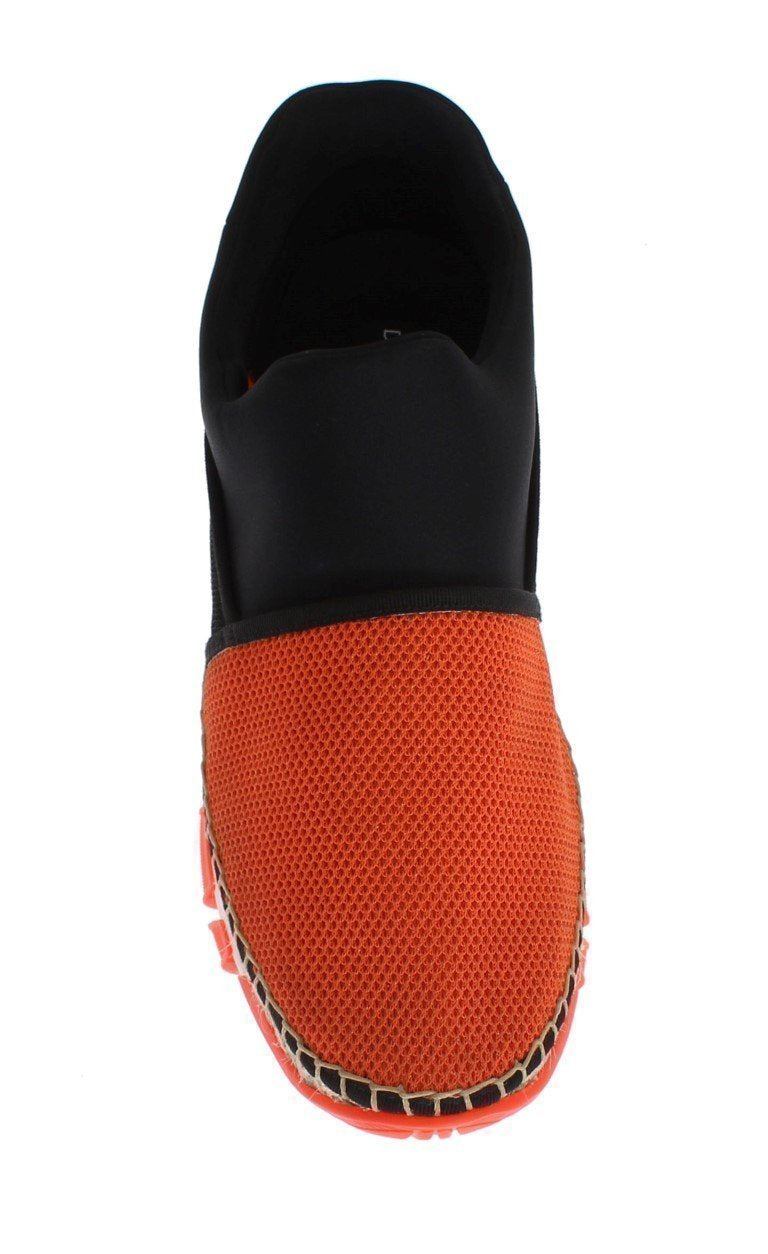 Orange Black Mesh Neoprene Designer Dress Sneakers