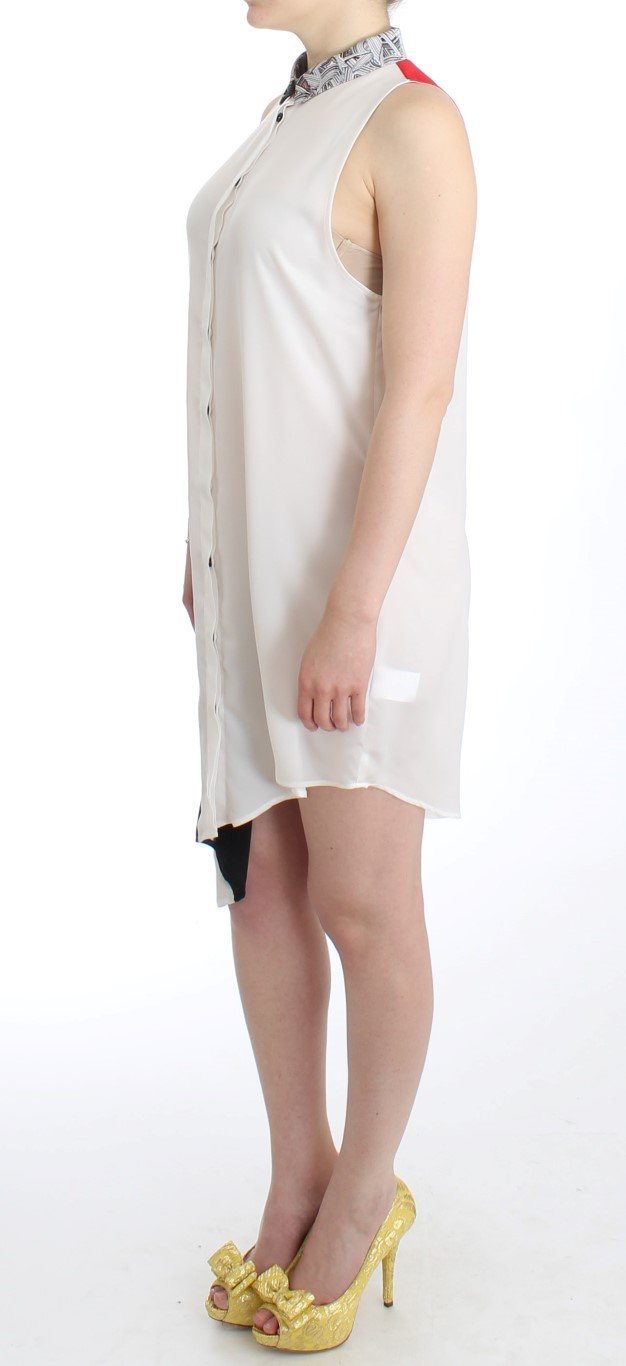 White shirt assymetric hem dress