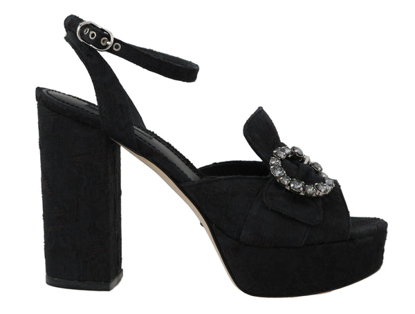Jacquard Crystal Ankle Sandals