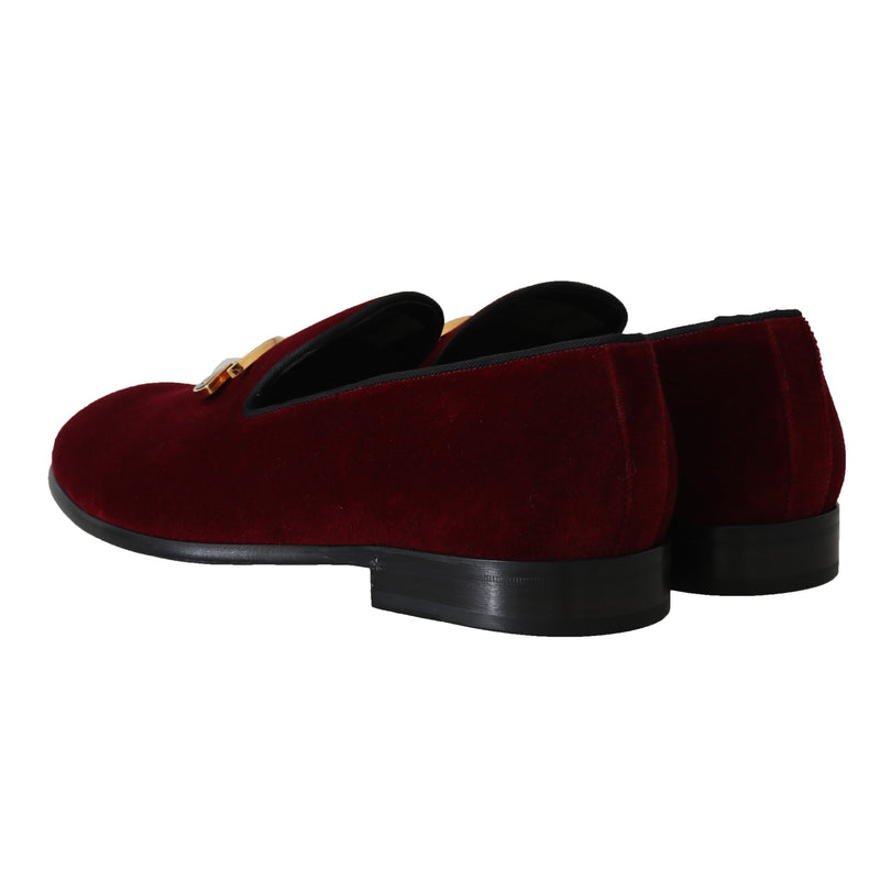 Bordeaux Velvet DG Logo Dress Loafers