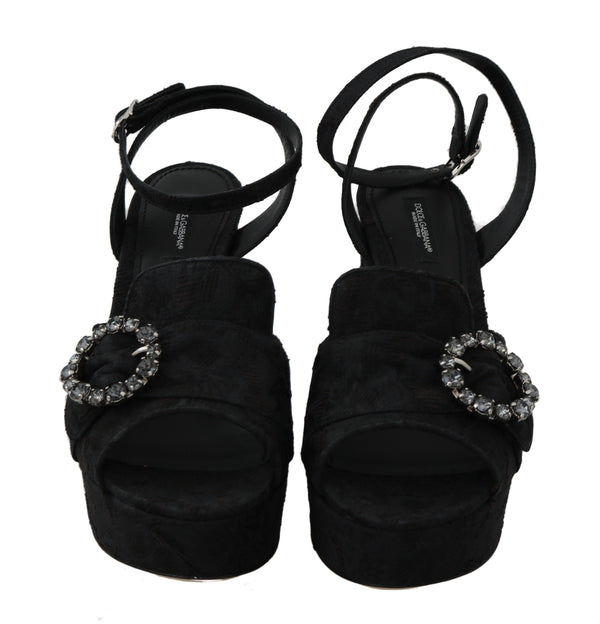 Jacquard Crystal Ankle Sandals