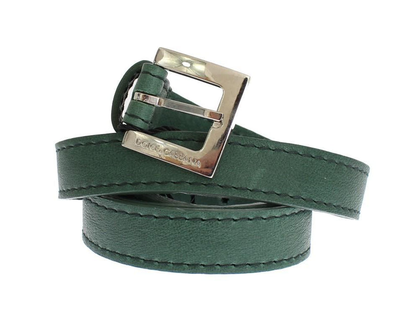 Green leather belt