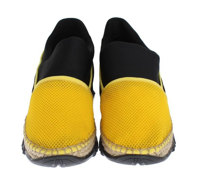 Yellow Black Mesh Neoprenene Designer Dress Sneakers