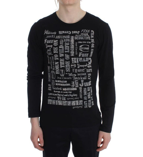 Black Crew-neck Pullover Stretch T-shirt