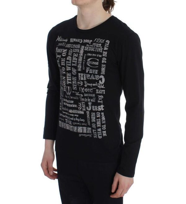 Black Crew-neck Pullover Stretch T-shirt