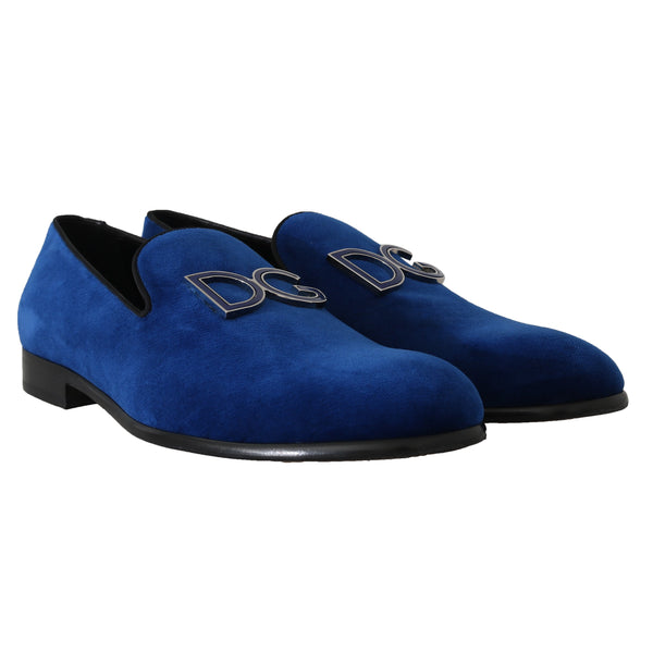 Blue Velvet DG Logo Dress Loafers