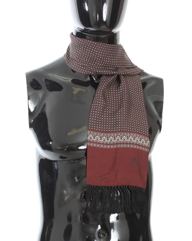 Bordeaux Silk Pattern Scarf