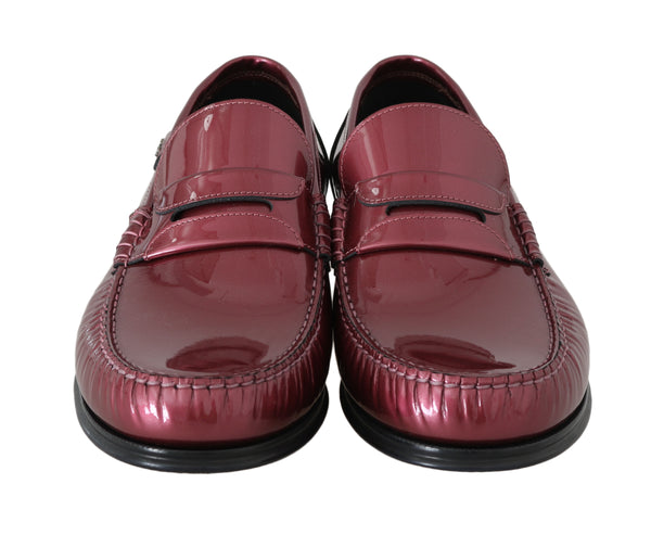 Pink Leather Loafers Moccasins Slides