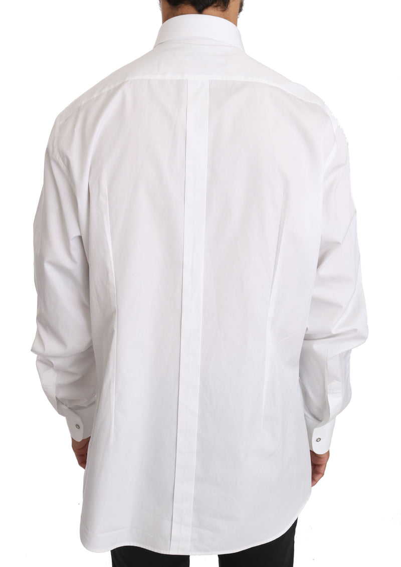 White Cotton Tuxedo GOLD Dress Shirt