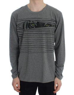Gray Crew-neck Pullover Stretch T-shirt