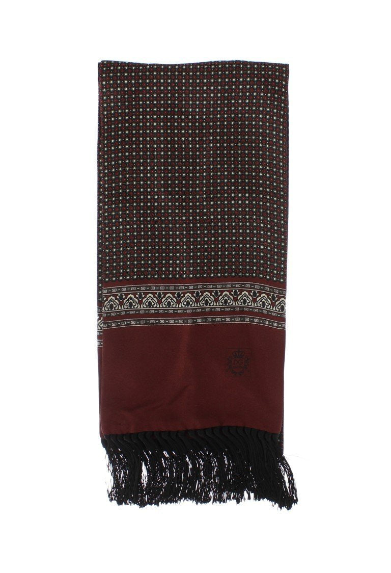 Bordeaux Silk Pattern Scarf