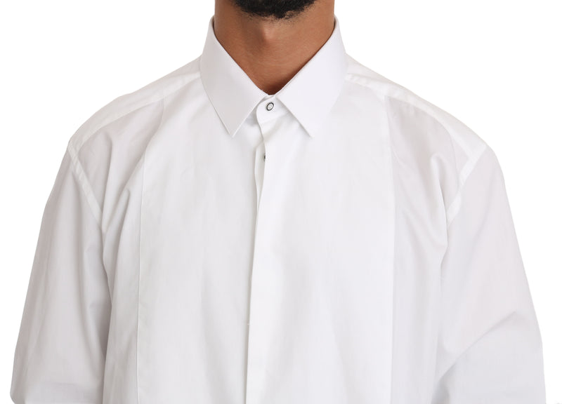 White Cotton Tuxedo GOLD Dress Shirt