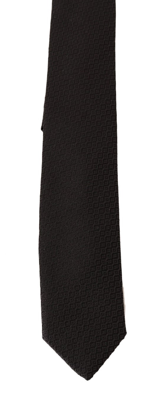 Gray Silk Pattern Slim Tie