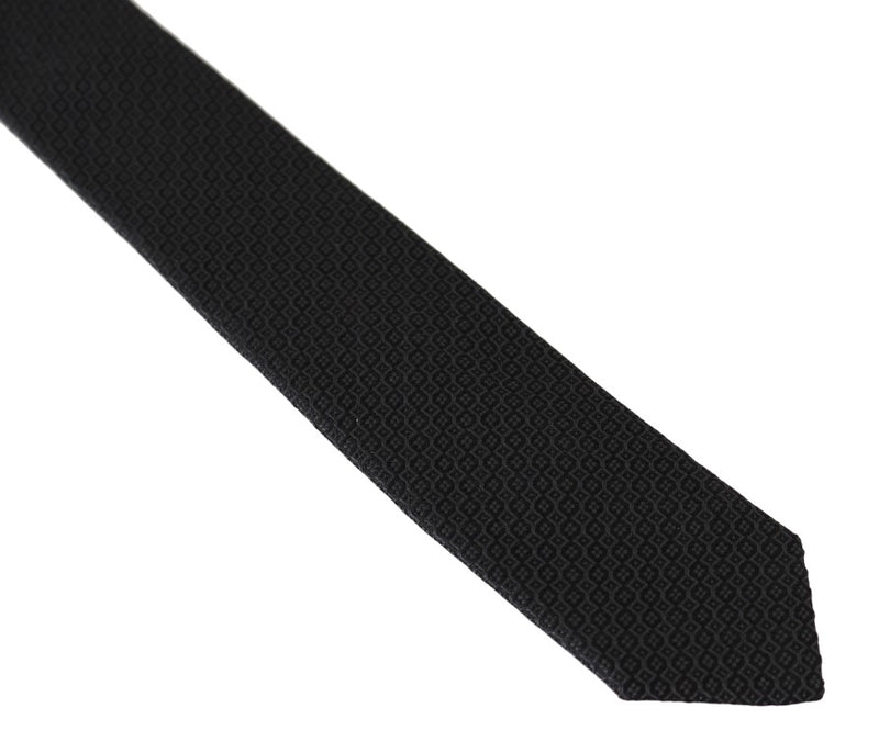 Gray Silk Pattern Slim Tie